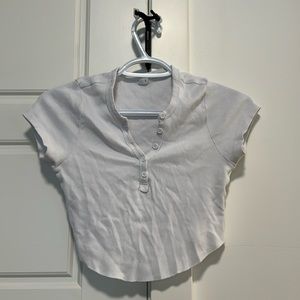 Garage white crop top